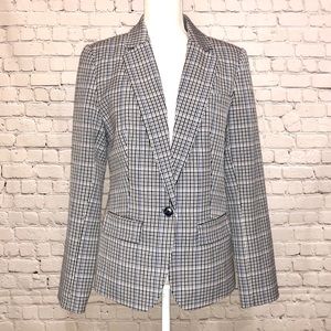 NWT Blazer White,black,pink,blue checked, sz 6.